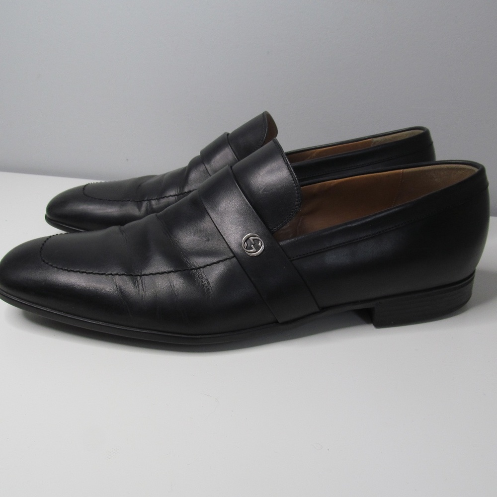 Gucci Black Leather Loafers